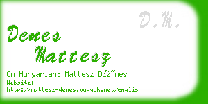 denes mattesz business card